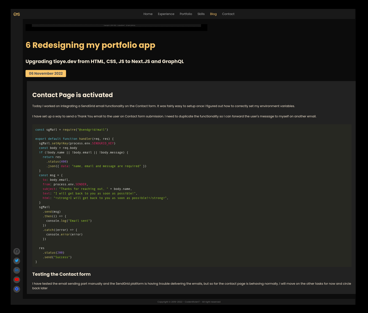 7 Redesigning my portfolio app