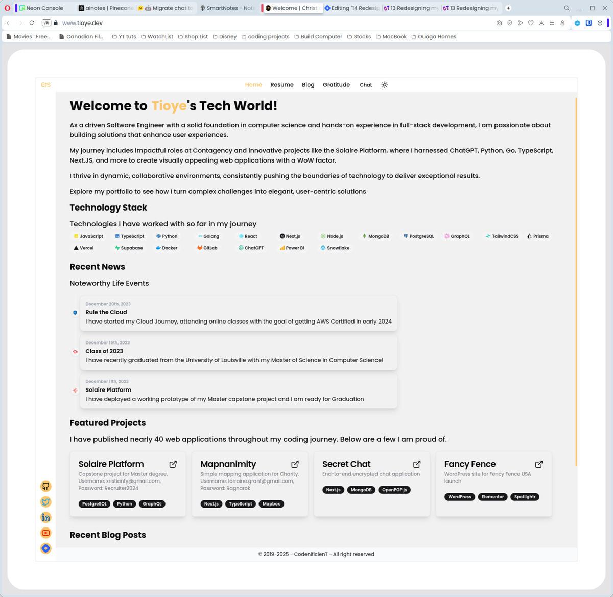 14 Redesigning my Portfolio website