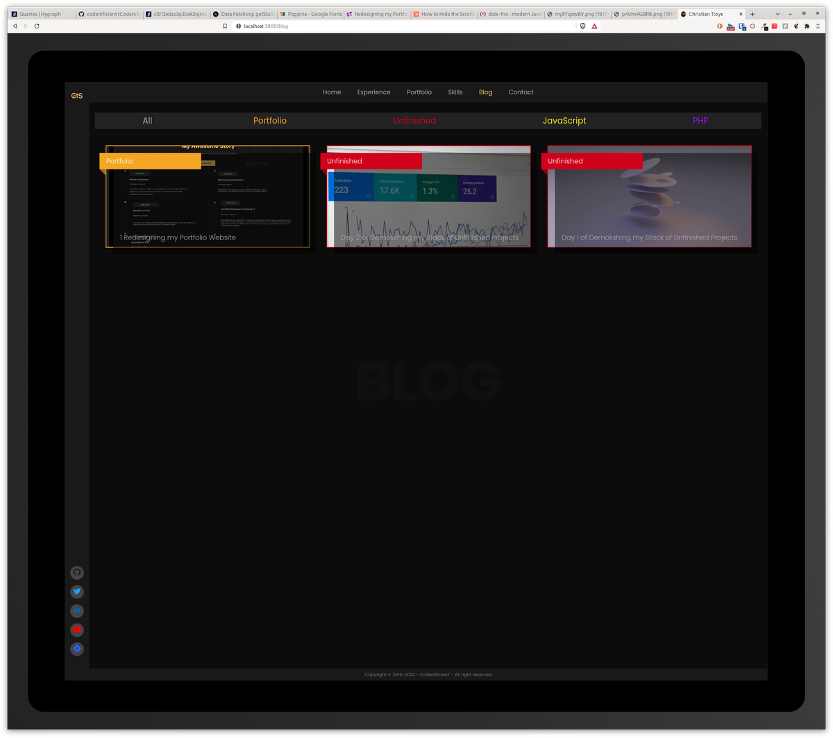 2 Redesigning my Portfolio website